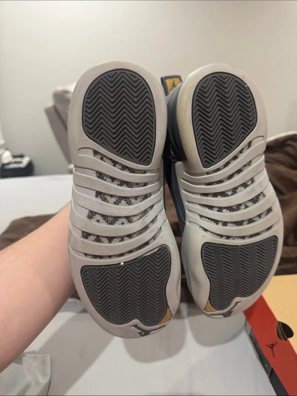 Jordan Men’s Athletic Sneakers in Grey with Gold Accents